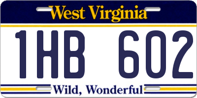 WV license plate 1HB602