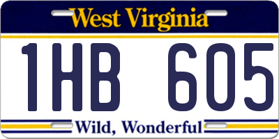 WV license plate 1HB605