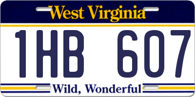 WV license plate 1HB607