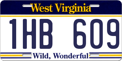 WV license plate 1HB609