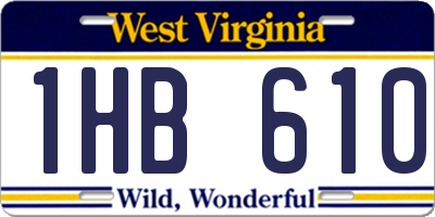 WV license plate 1HB610