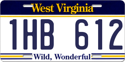 WV license plate 1HB612