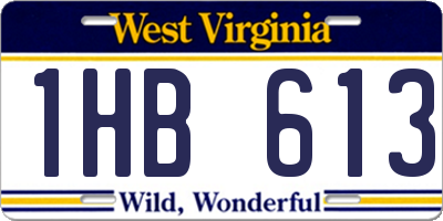 WV license plate 1HB613