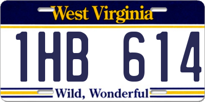 WV license plate 1HB614