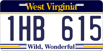 WV license plate 1HB615