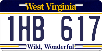 WV license plate 1HB617