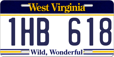 WV license plate 1HB618