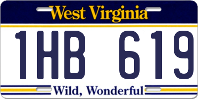 WV license plate 1HB619