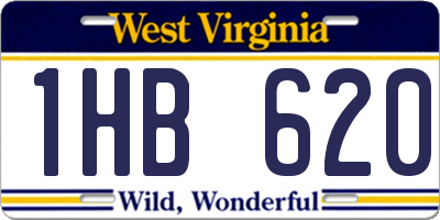WV license plate 1HB620