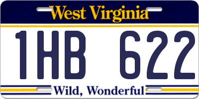 WV license plate 1HB622
