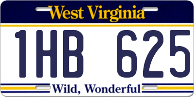 WV license plate 1HB625