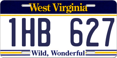 WV license plate 1HB627