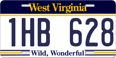WV license plate 1HB628
