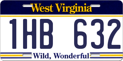 WV license plate 1HB632