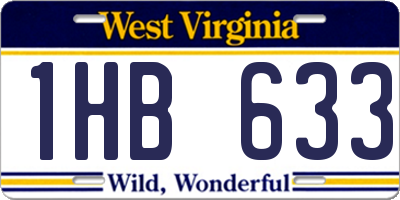 WV license plate 1HB633