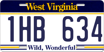 WV license plate 1HB634