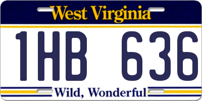 WV license plate 1HB636