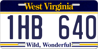 WV license plate 1HB640