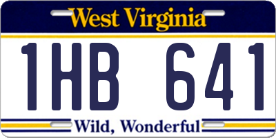 WV license plate 1HB641