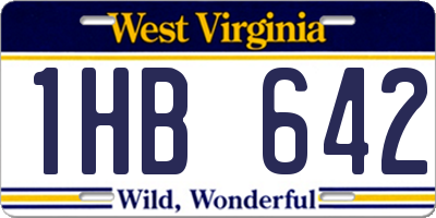 WV license plate 1HB642