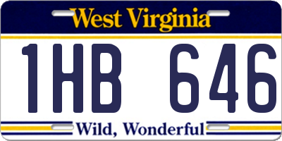 WV license plate 1HB646