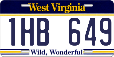WV license plate 1HB649