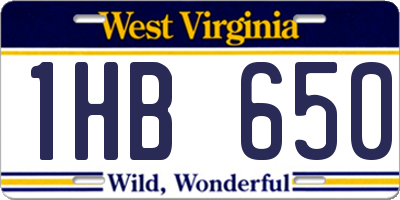 WV license plate 1HB650
