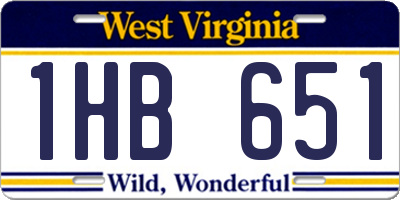 WV license plate 1HB651