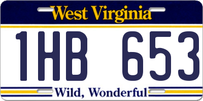 WV license plate 1HB653