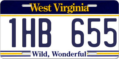 WV license plate 1HB655