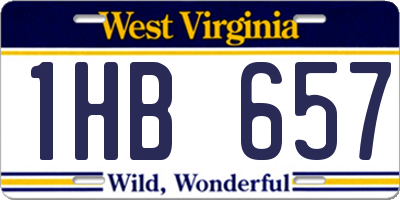WV license plate 1HB657