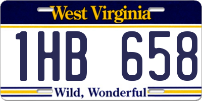 WV license plate 1HB658