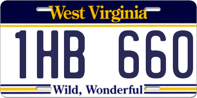 WV license plate 1HB660