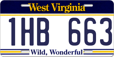 WV license plate 1HB663