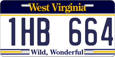 WV license plate 1HB664