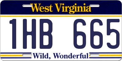 WV license plate 1HB665