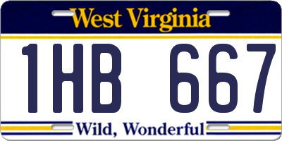 WV license plate 1HB667