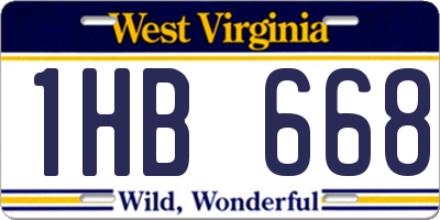 WV license plate 1HB668