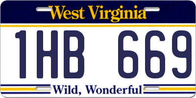 WV license plate 1HB669