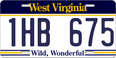 WV license plate 1HB675