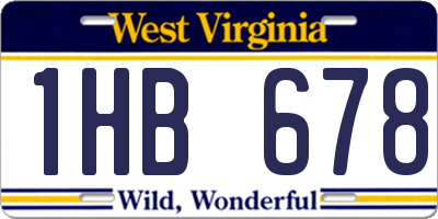 WV license plate 1HB678