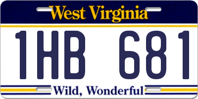 WV license plate 1HB681