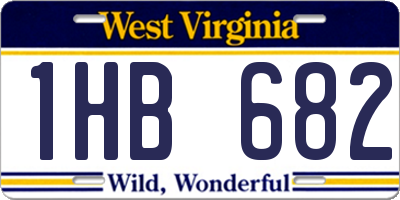 WV license plate 1HB682