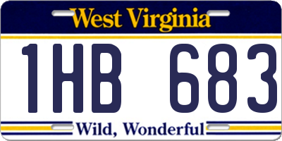 WV license plate 1HB683