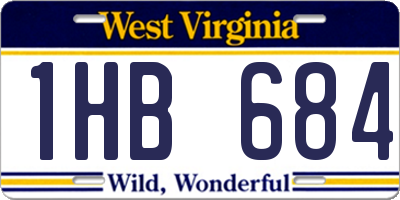 WV license plate 1HB684