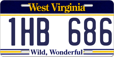 WV license plate 1HB686