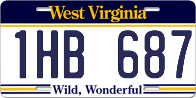 WV license plate 1HB687