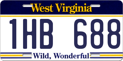WV license plate 1HB688