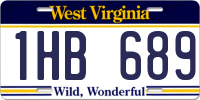 WV license plate 1HB689