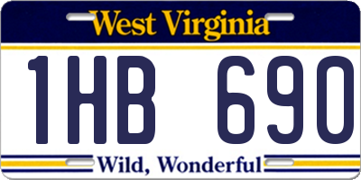 WV license plate 1HB690